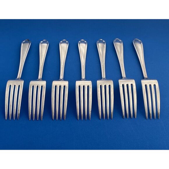 National Silver Company AA 7 1/2” Dinner Forks Flatware Set of 7 Vintage - Picture 8 of 15